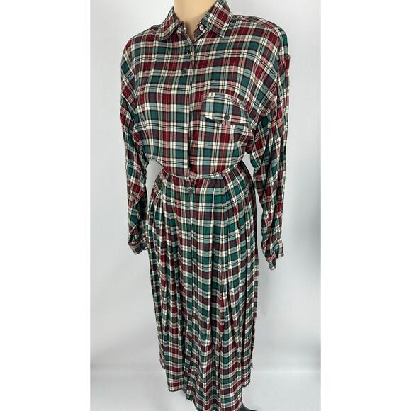 VTG Michel Sport Size Small Plaid Tartan Skirt Set Christmas Pleated Academia - Picture 7 of 15